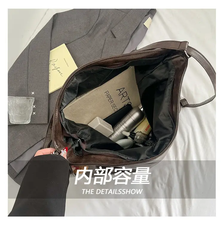 Vintage Brown Leather Shoulder Bag for Women — feature 2