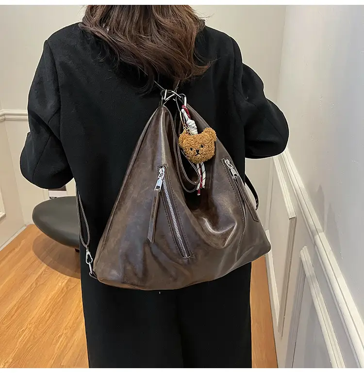 Vintage Brown Leather Shoulder Bag for Women — feature 8