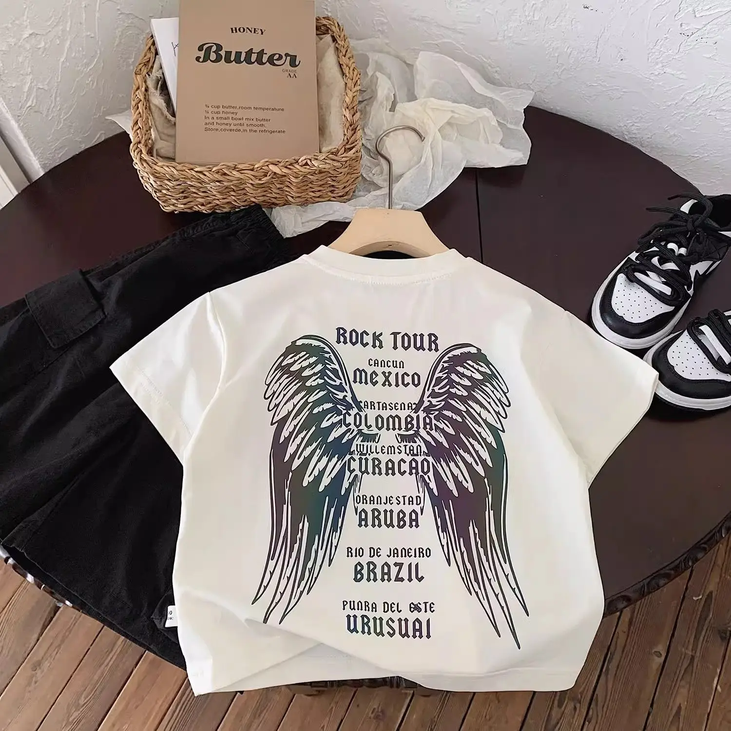 Heavy Cotton Angels Wings T-Shirt for Boys Summer Wear - Image 5