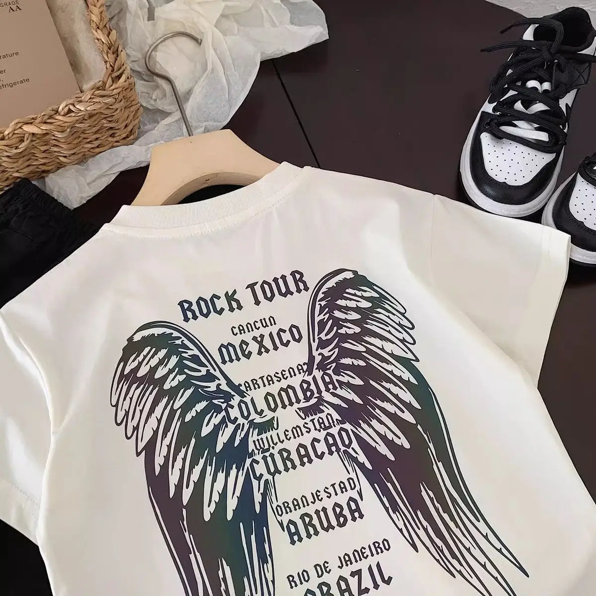 Heavy Cotton Angels Wings T-Shirt for Boys Summer Wear — feature 12