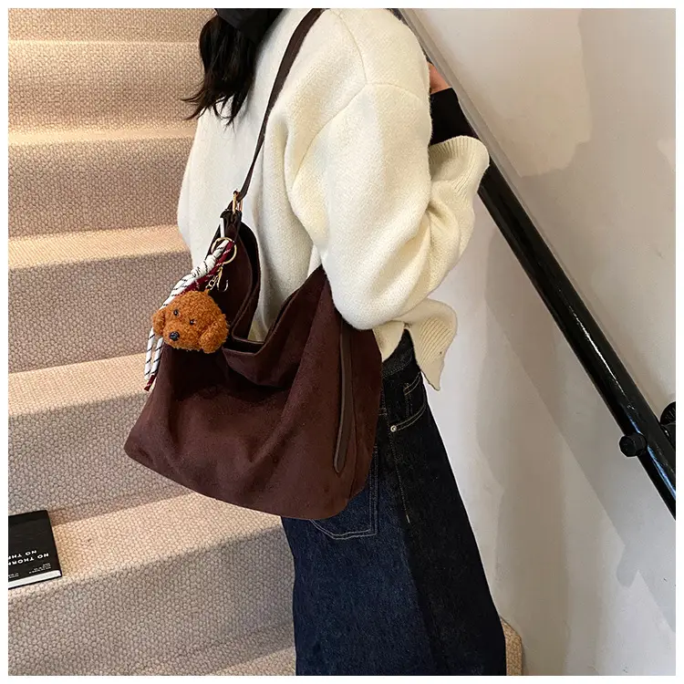 Leopard Print Winter Shoulder Bag with Teddy Bear — feature 20