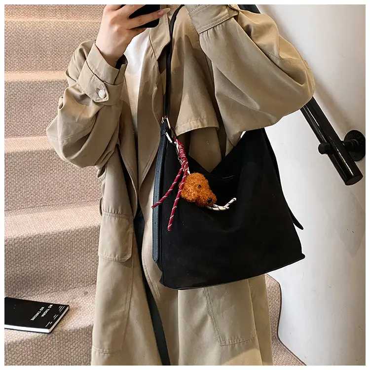 Leopard Print Winter Shoulder Bag with Teddy Bear — feature 27