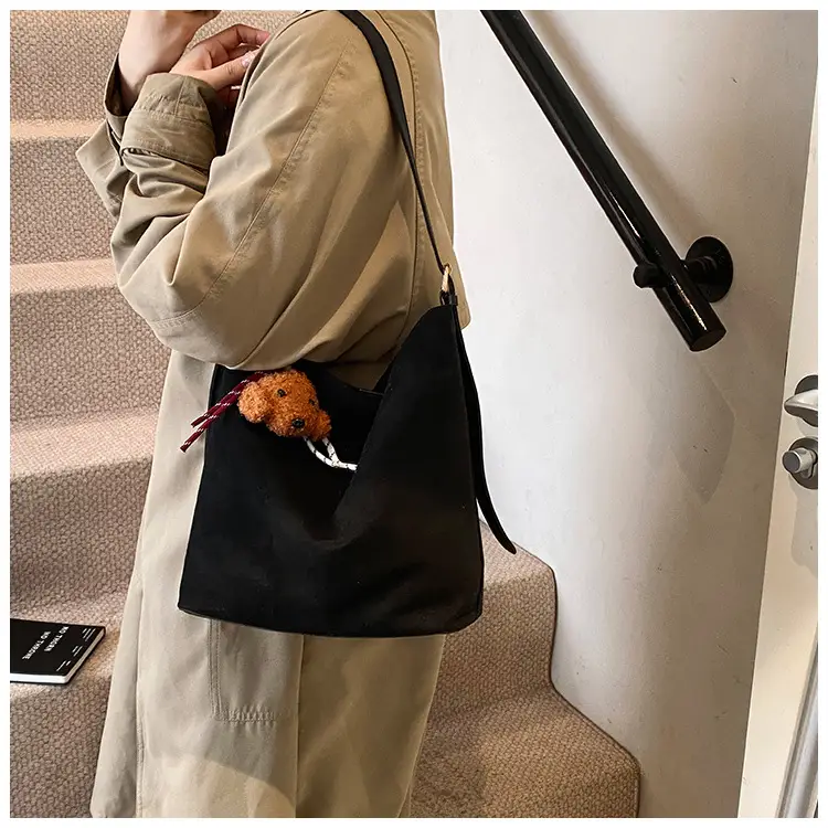 Leopard Print Winter Shoulder Bag with Teddy Bear — feature 28