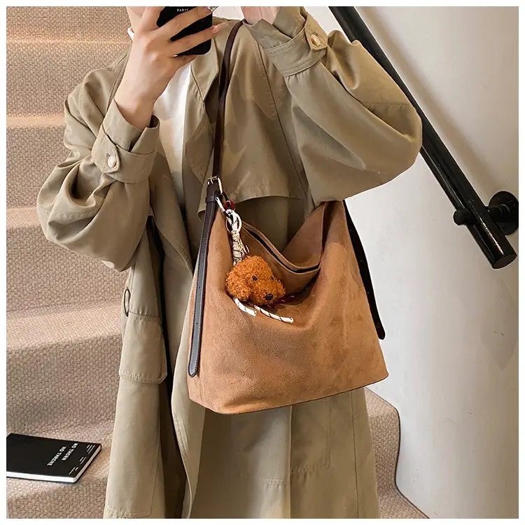 Leopard Print Winter Shoulder Bag with Teddy Bear — feature 32