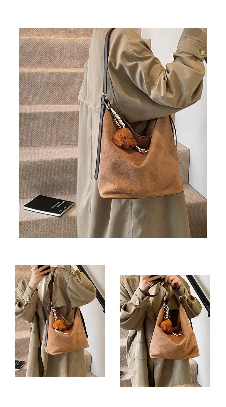 Leopard Print Winter Shoulder Bag with Teddy Bear — feature 6