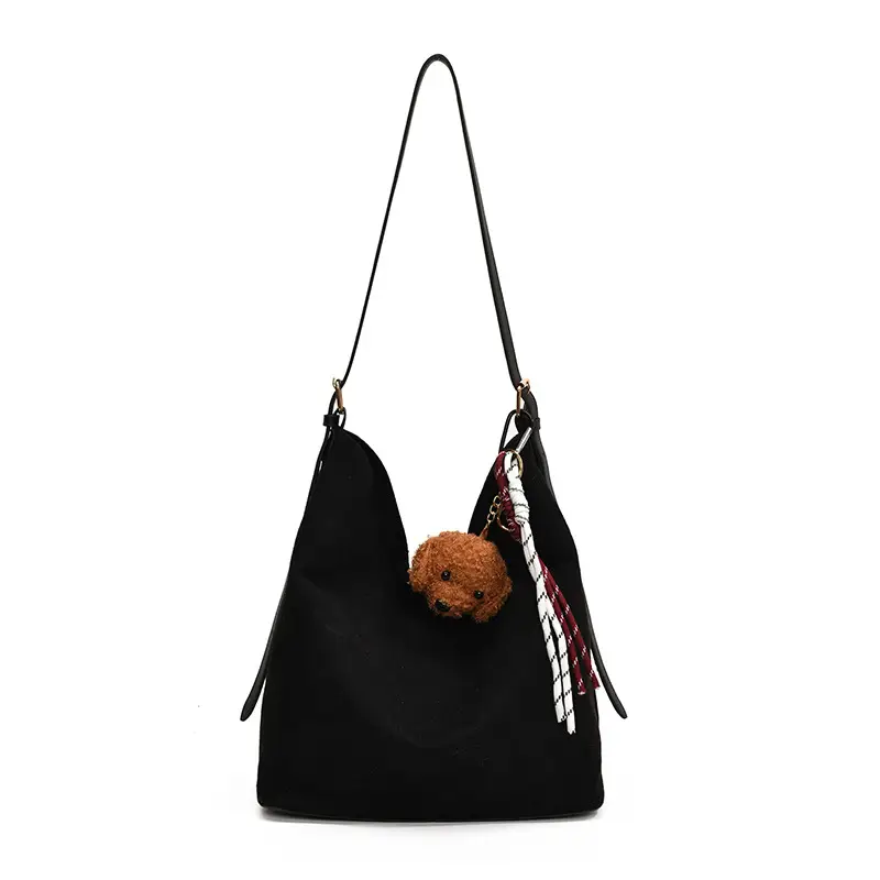 Leopard Print Winter Shoulder Bag with Teddy Bear