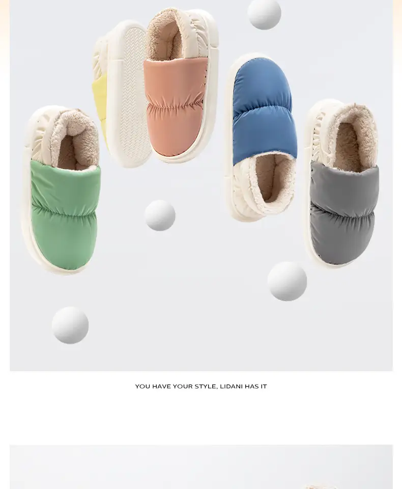 Stepping on Poop Feeling Fluffy Slippers, Cotton Slippers for Men, Winter Home Warm Waterproof Closed-Back Men's Cotton Shoes, Women's Winter — feature 20