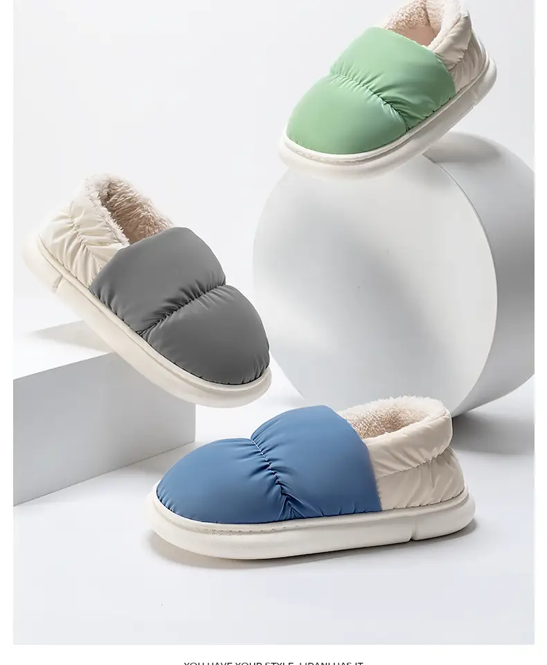 Stepping on Poop Feeling Fluffy Slippers, Cotton Slippers for Men, Winter Home Warm Waterproof Closed-Back Men's Cotton Shoes, Women's Winter — feature 21