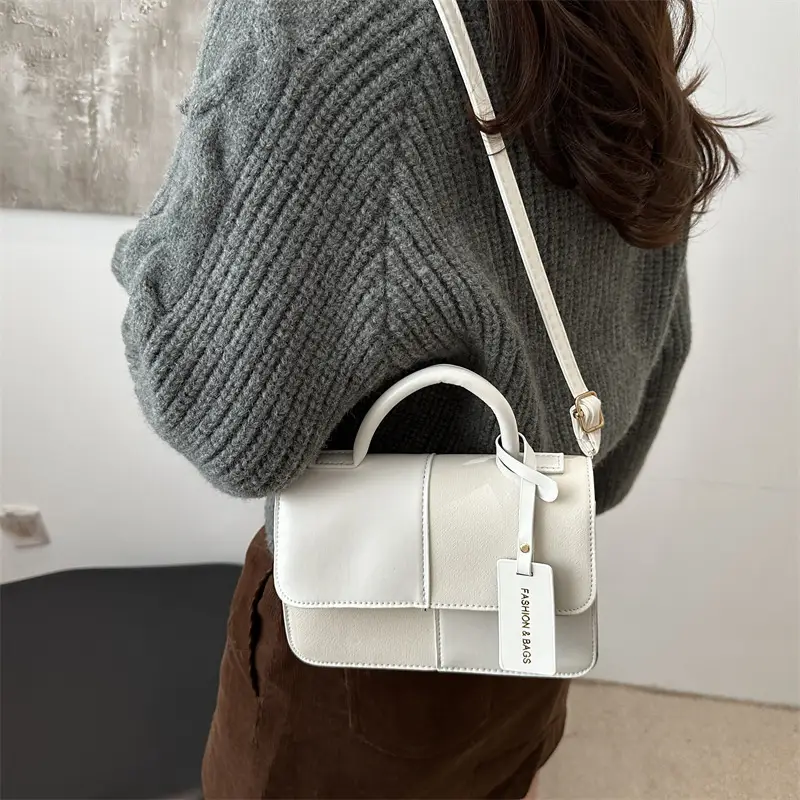 Winter Stitching 2024 Textile Trendy Crossbody Bag Small Square Bag Commuter Shoulder