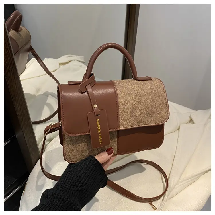 Winter Stitching 2024 Textile Trendy Crossbody Bag Small Square Bag Commuter Shoulder — feature 9