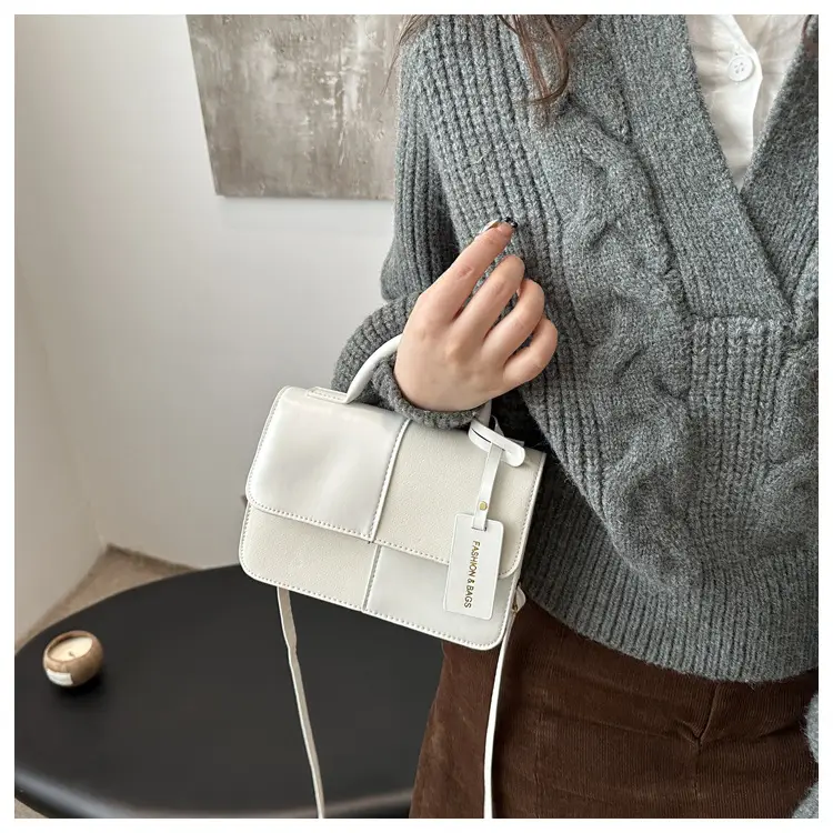 Winter Stitching 2024 Textile Trendy Crossbody Bag Small Square Bag Commuter Shoulder — feature 15
