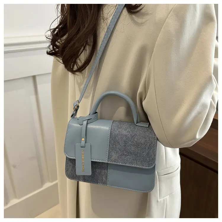 Winter Stitching 2024 Textile Trendy Crossbody Bag Small Square Bag Commuter Shoulder — feature 21