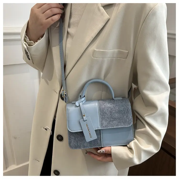 Winter Stitching 2024 Textile Trendy Crossbody Bag Small Square Bag Commuter Shoulder — feature 23
