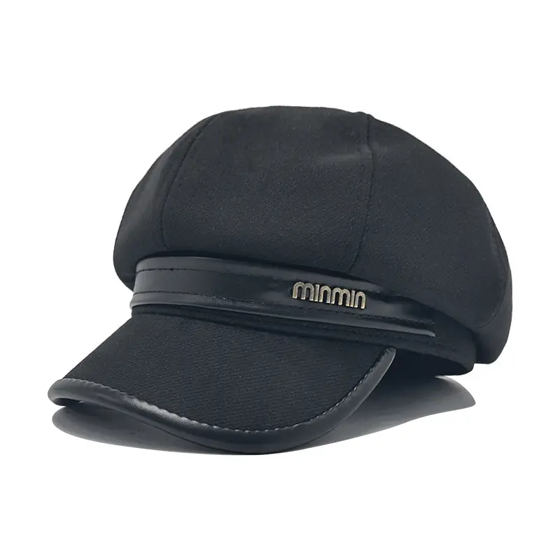 Men's Beige Retro Beret Cap Autumn Winter - Image 9