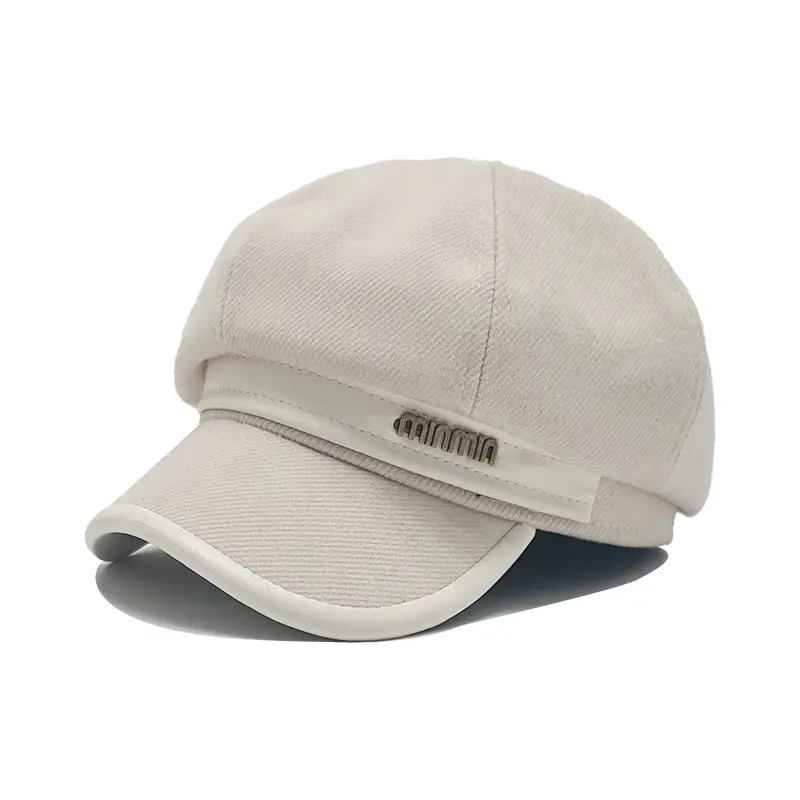 Men's Beige Retro Beret Cap Autumn Winter — feature 3