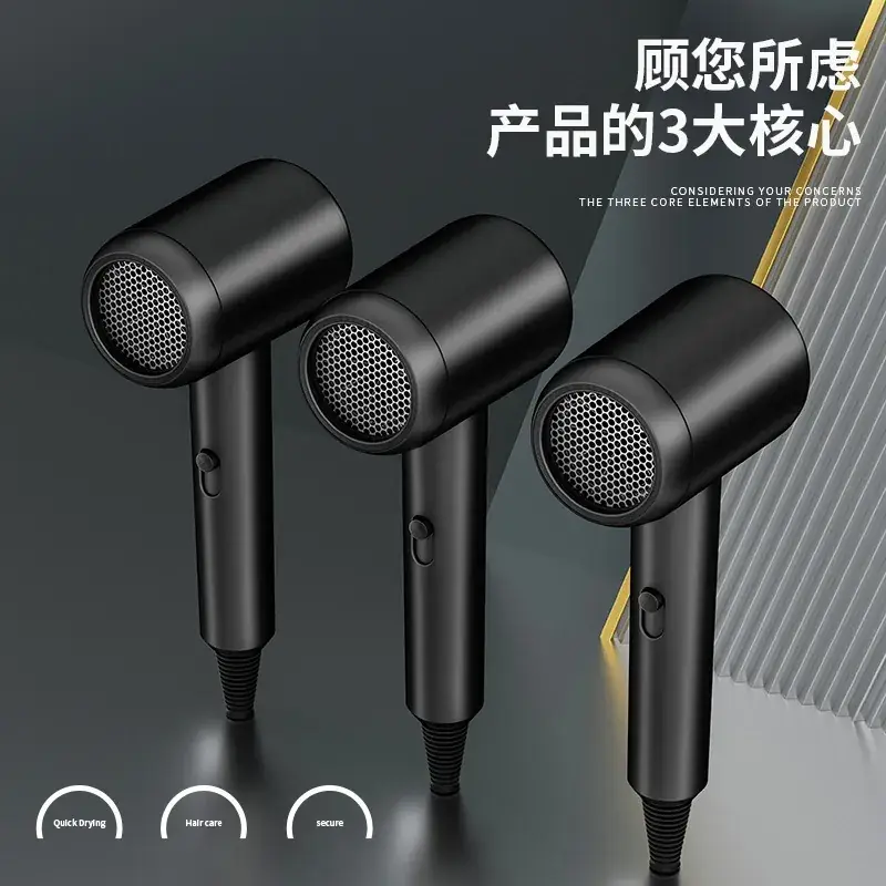 Portable Hair Dryer Black High Power Hot Cold Air
