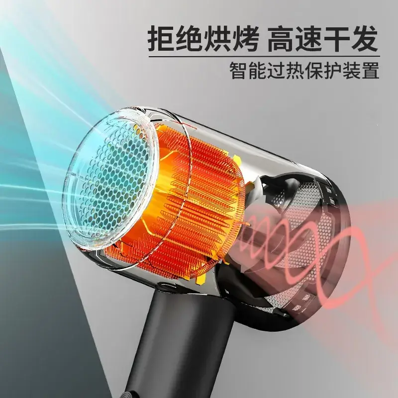 Portable Hair Dryer Black High Power Hot Cold Air