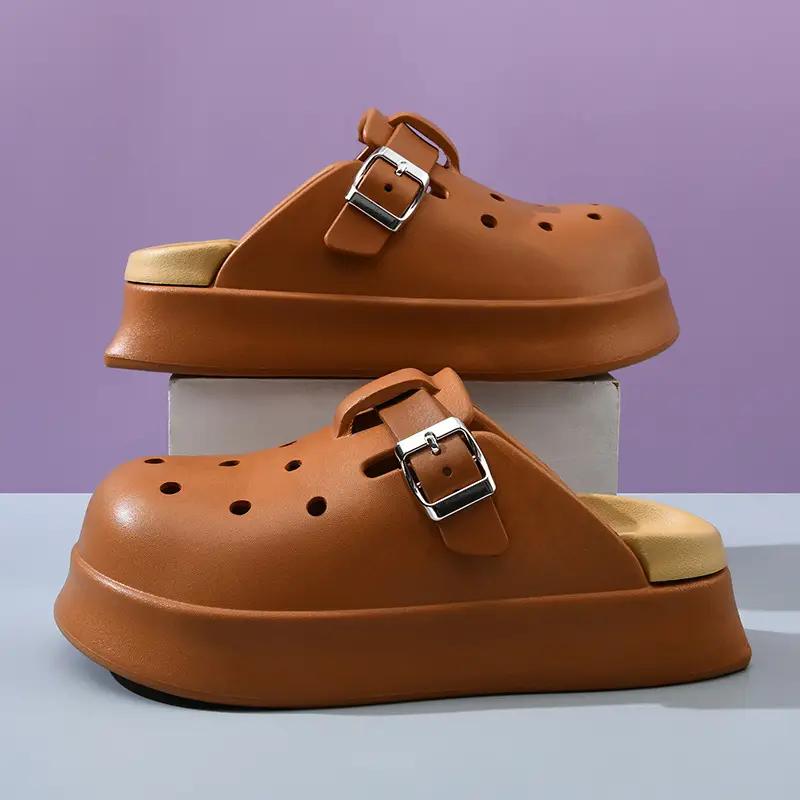 24 New Summer Hole Shoes Girls EVA Outer Wear Smelly Feet Baotou Half Slippers Fashion Joker Slippers Direct Selling - Image 4