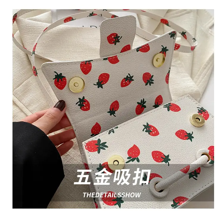 Cute Strawberry Printed Crossbody Bag Women 2024 — feature 7