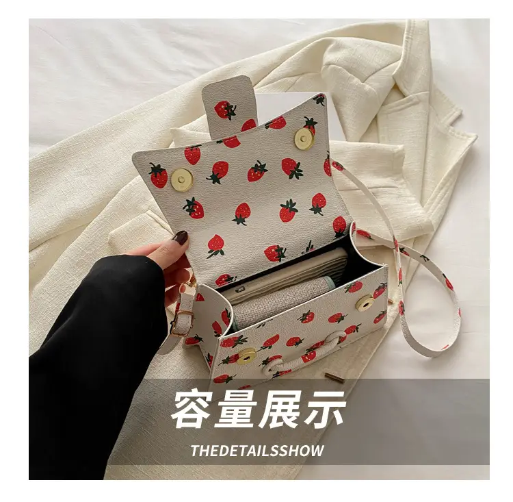 Cute Strawberry Printed Crossbody Bag Women 2024 — feature 8