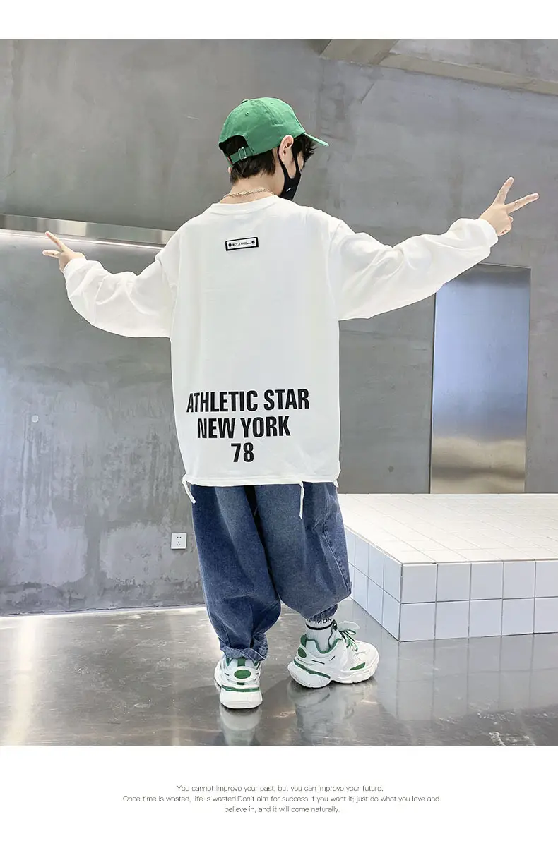Boys White Letter Print Long Sleeve T-Shirt 2026 — feature 20