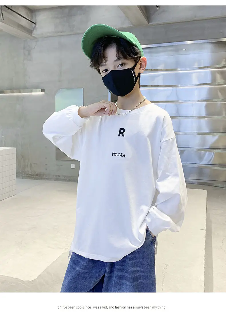 Boys White Letter Print Long Sleeve T-Shirt 2026 — feature 22