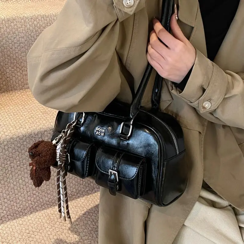 Xiaozhong Retro Shoulder Bag Brown 2024 Winter - Image 5