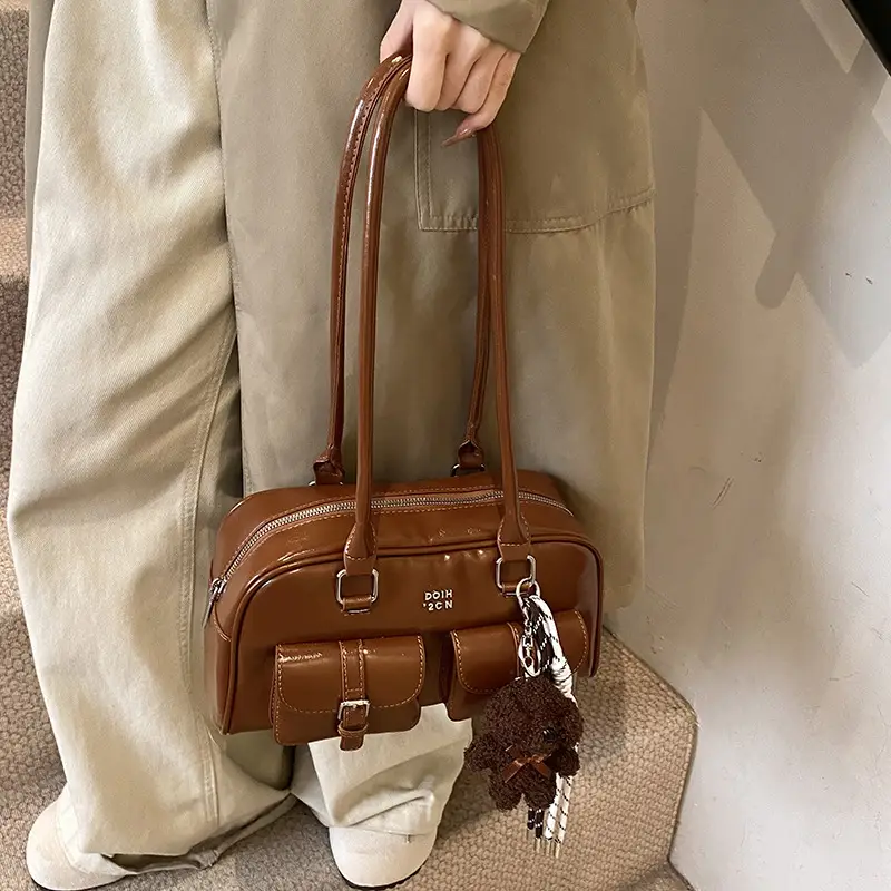 Xiaozhong Retro Shoulder Bag Brown 2024 Winter - Image 7