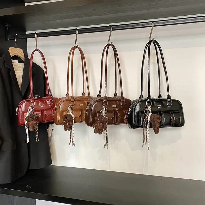 Xiaozhong Retro Shoulder Bag Brown 2024 Winter - Image 8