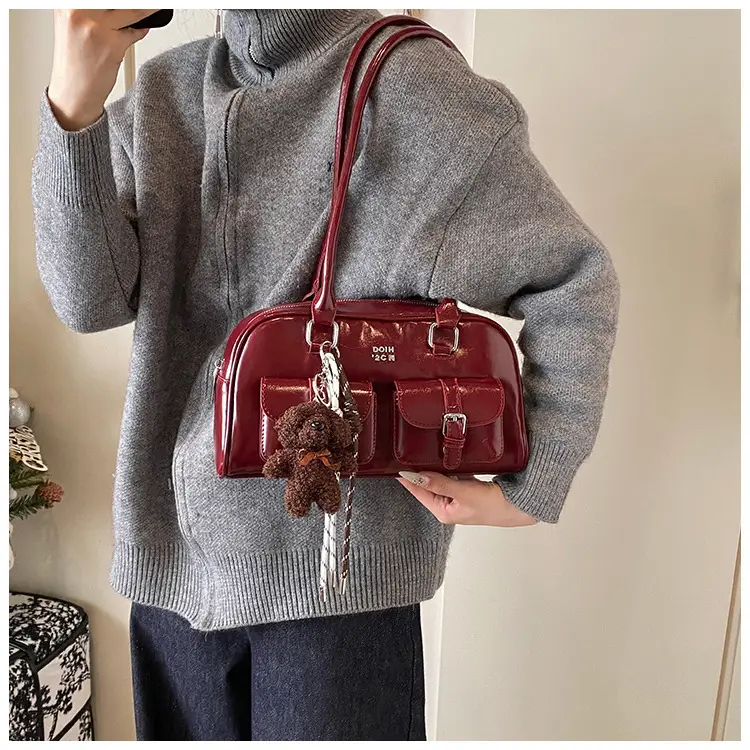 Xiaozhong Retro Shoulder Bag Brown 2024 Winter — feature 10