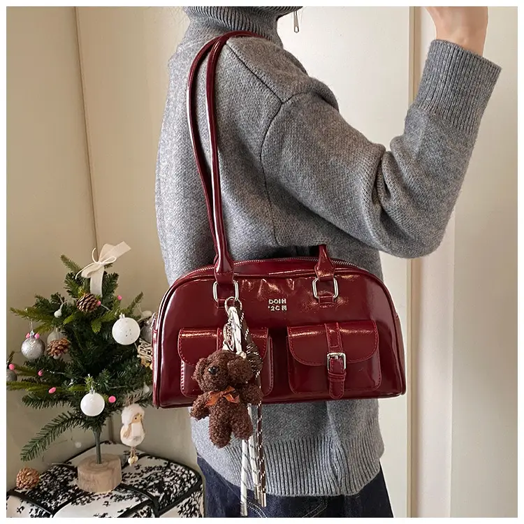 Xiaozhong Retro Shoulder Bag Brown 2024 Winter — feature 11
