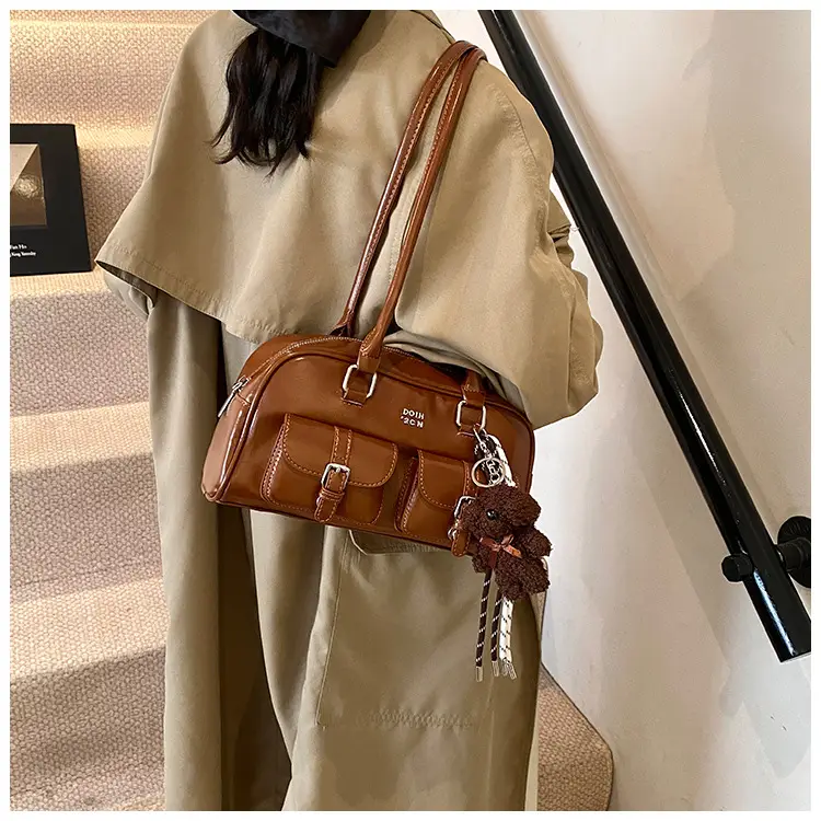Xiaozhong Retro Shoulder Bag Brown 2024 Winter — feature 16