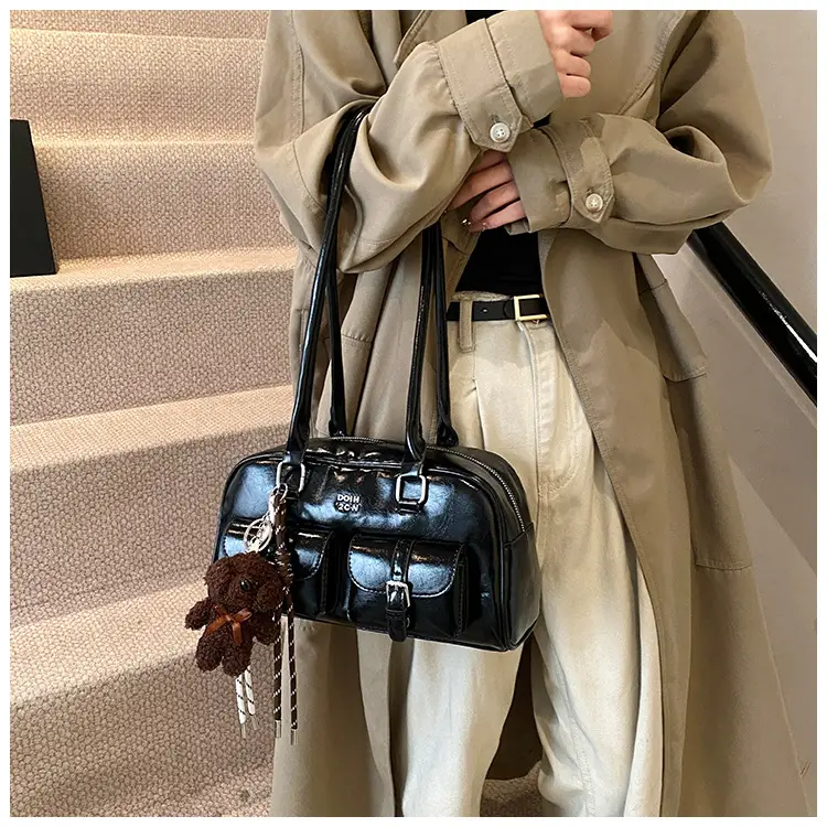 Xiaozhong Retro Shoulder Bag Brown 2024 Winter — feature 18