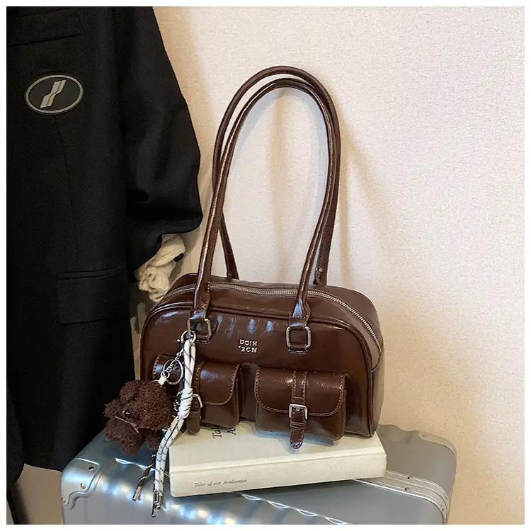 Xiaozhong Retro Shoulder Bag Brown 2024 Winter — feature 22