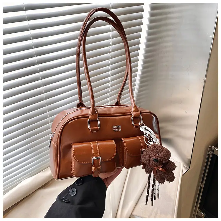 Xiaozhong Retro Shoulder Bag Brown 2024 Winter — feature 23
