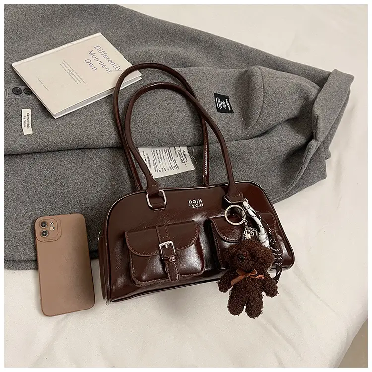 Xiaozhong Retro Shoulder Bag Brown 2024 Winter — feature 3