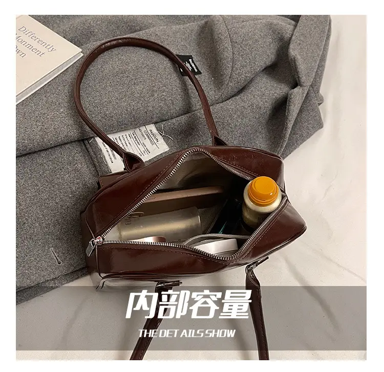 Xiaozhong Retro Shoulder Bag Brown 2024 Winter — feature 5
