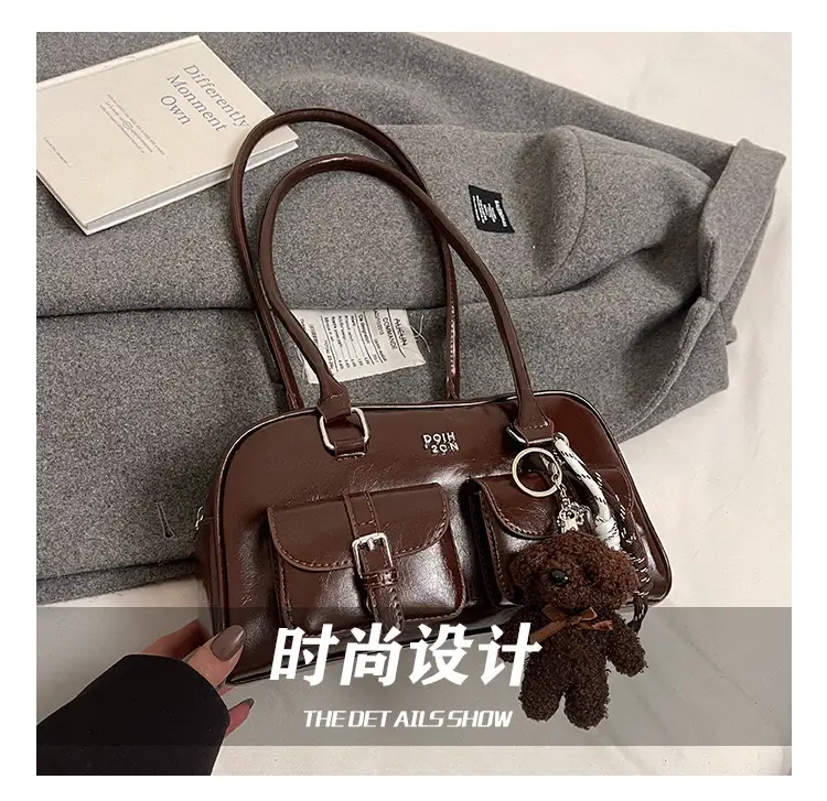 Xiaozhong Retro Shoulder Bag Brown 2024 Winter — feature 7