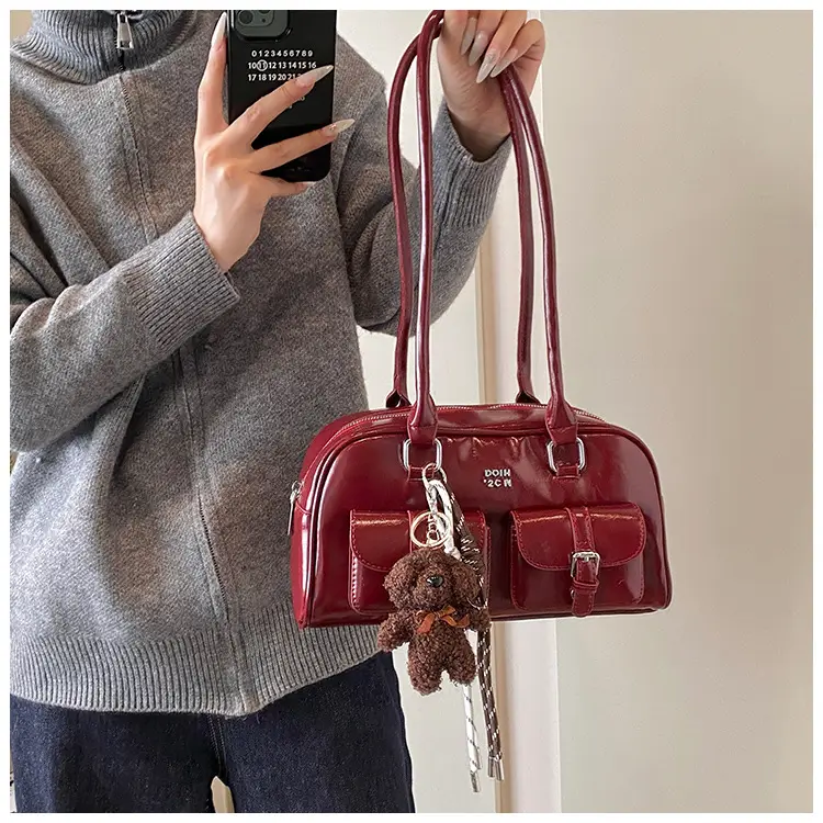 Xiaozhong Retro Shoulder Bag Brown 2024 Winter — feature 9