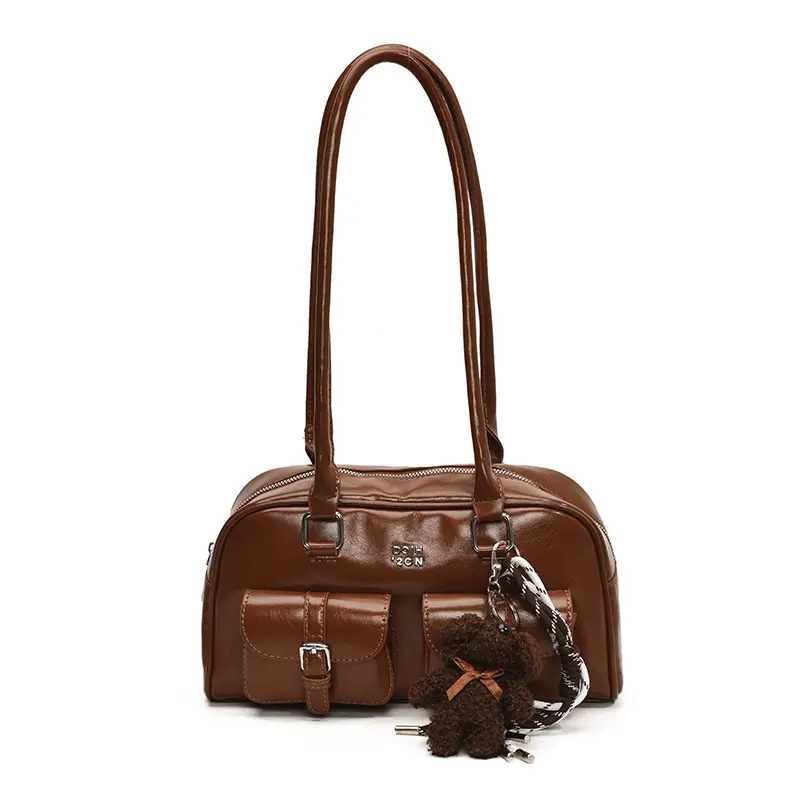 Xiaozhong Retro Shoulder Bag Brown 2024 Winter - Image 3