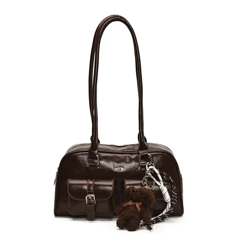 Xiaozhong Retro Shoulder Bag Brown 2024 Winter - Image 4