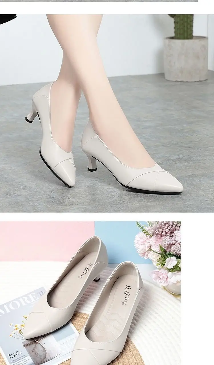 White Slip-on Heels for Women Spring 2025 — feature 5