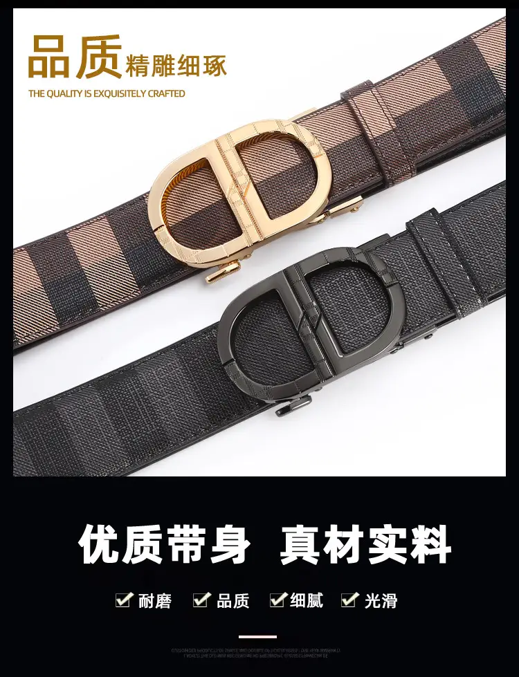 New Men's Automatic Buckle Belt with Logo — feature 6