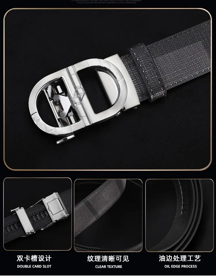 New Men's Automatic Buckle Belt with Logo — feature 8