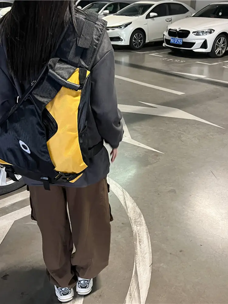 2024 Lightweight Sports Backpack for Men Women Black Yellow - Image 2
