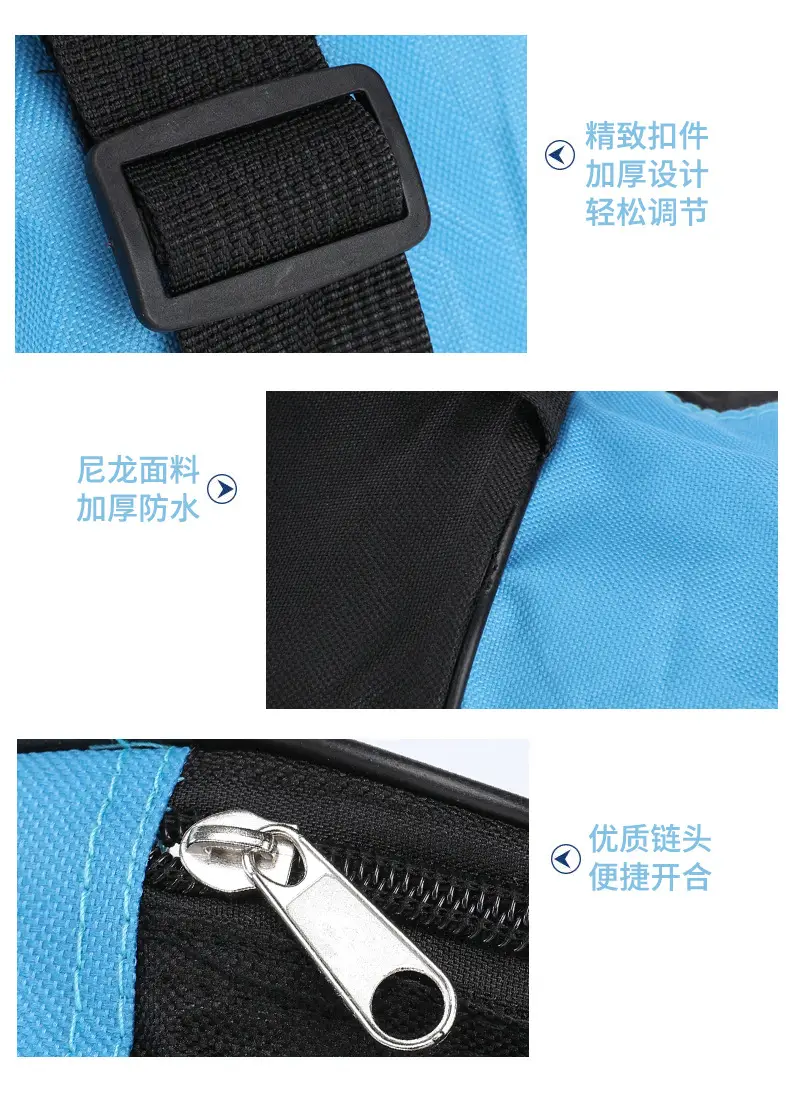 Three-Layer Roller Skate Storage Bag Blue Black — feature 9