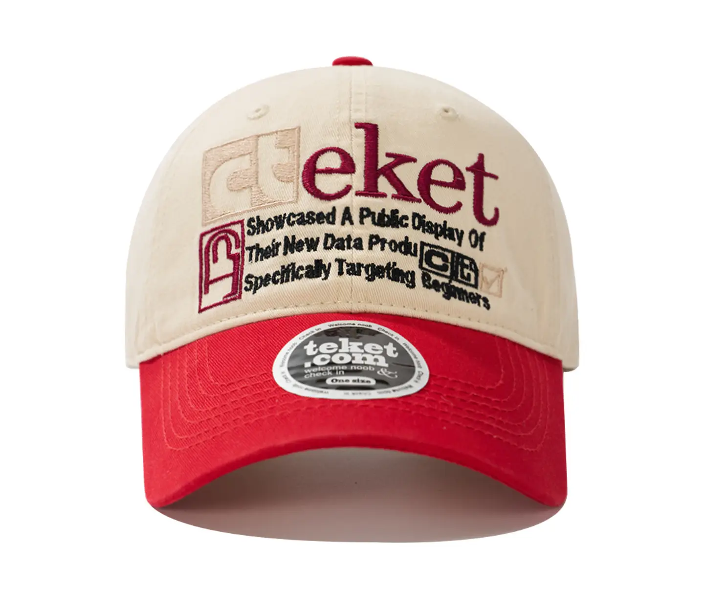Maroon Retro Men's Baseball Cap with Embroidered Logo — feature 4
