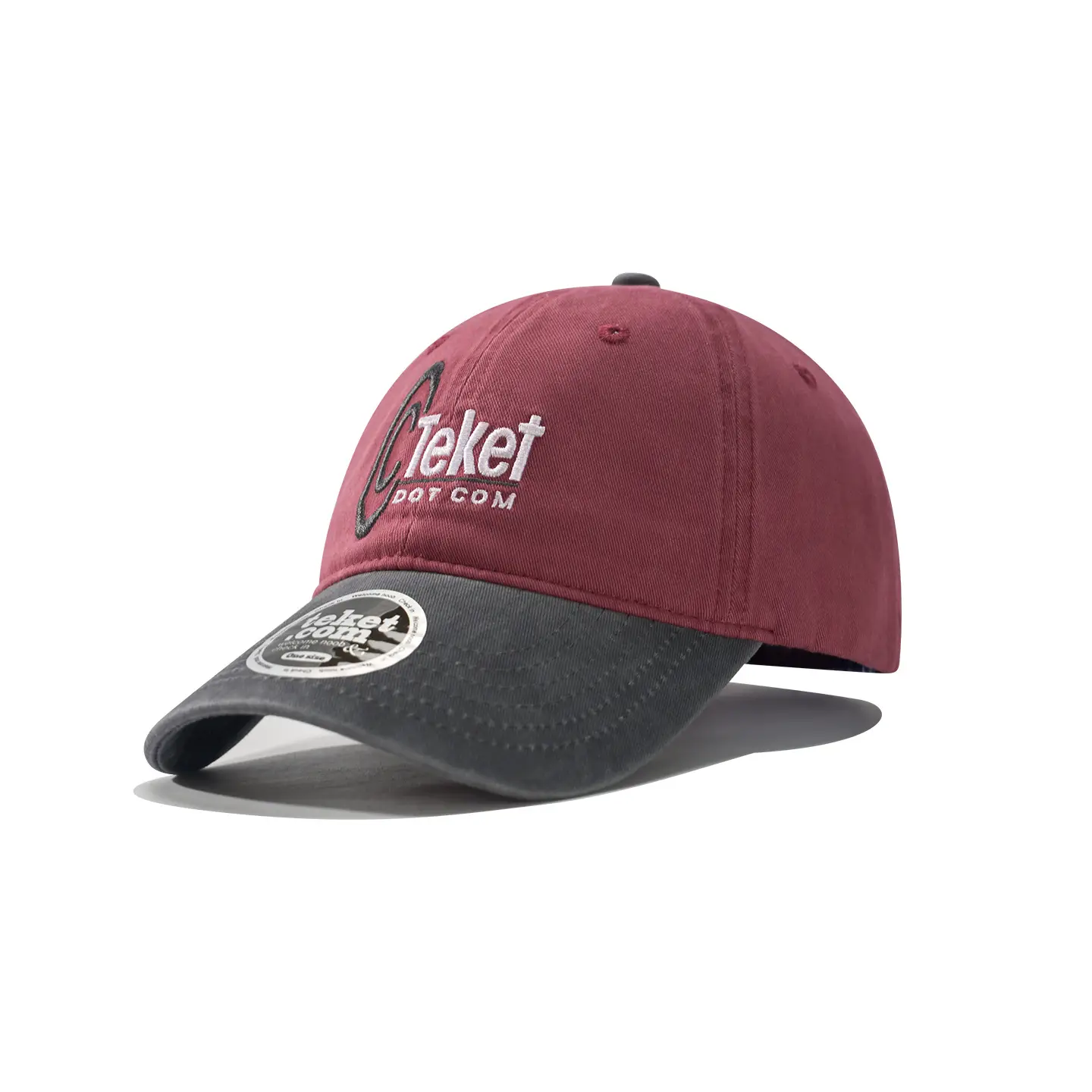 Maroon Retro Men's Baseball Cap with Embroidered Logo - Image 20