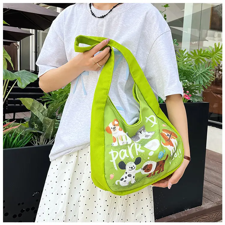 Schoolboy Puppy Canvas Shoulder Bag Large Capacity — feature 24