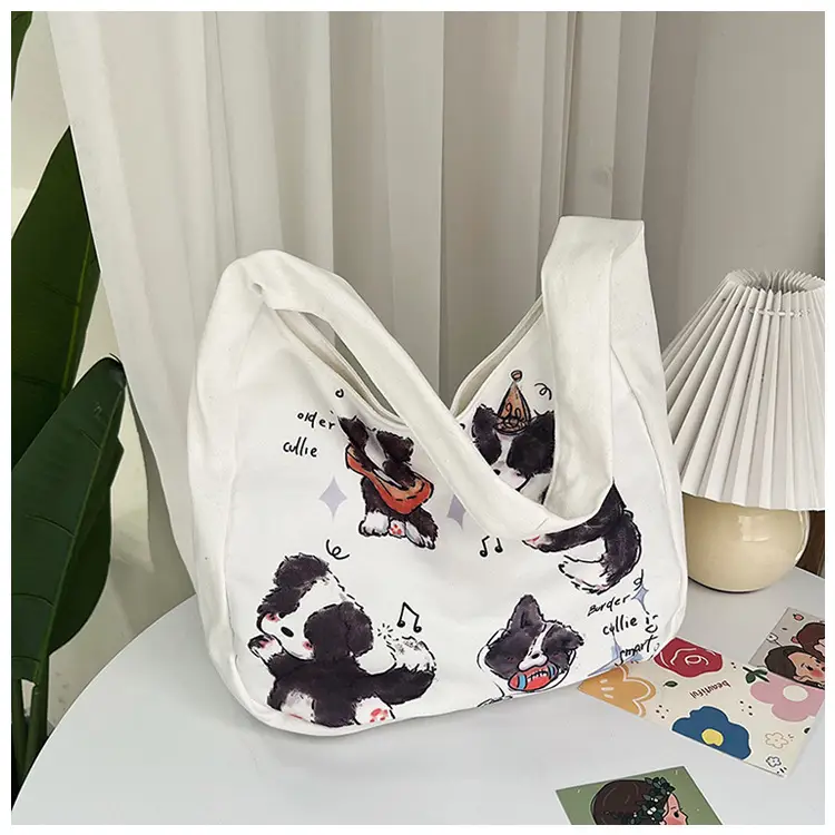 Schoolboy Puppy Canvas Shoulder Bag Large Capacity — feature 28